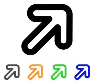 Sağ-yukarı oka kontur simgesini