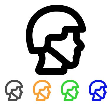 Asker kafa kontur simgesini