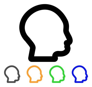 Kafa profil kontur simgesini