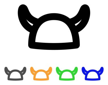 Boynuzlu miğfer kontur simgesini