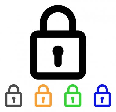 kilit kontur simgesini