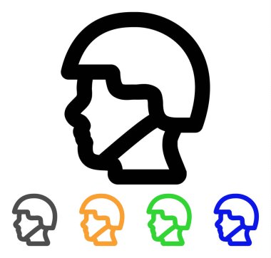 Asker kafa kontur simgesini