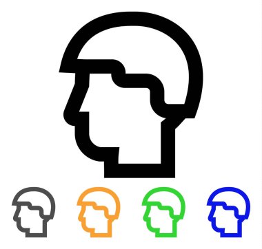 Savaşçı kafa kontur simgesini