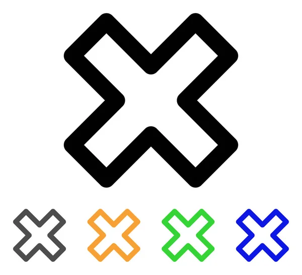 Eliminar X-Cross Stroke Icono — Vector de stock