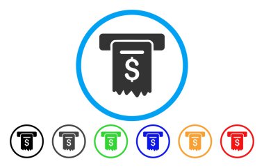 Çek ödeme yuvarlak simge