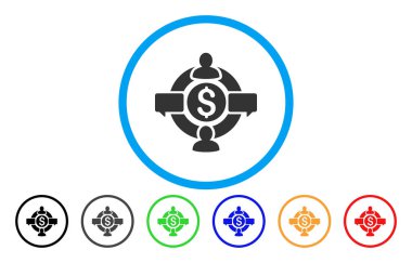 Yuvarlak mali sosyal ağ simgesini