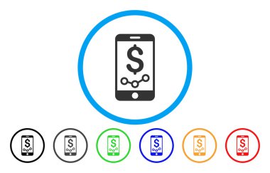 Yuvarlak simge mobil satış raporu