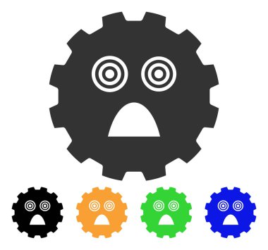 Korkarım Smiley dişli vektör simgesi