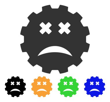 Kör Smiley dişli vektör simgesi