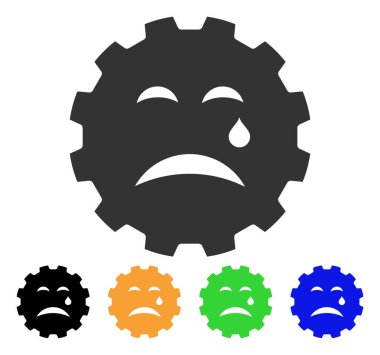 Cry Smiley dişli vektör simgesi