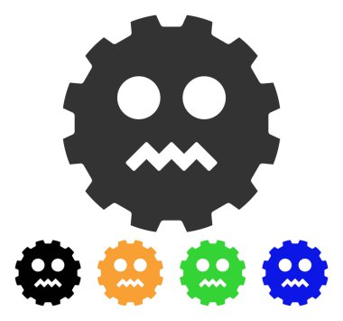 Kötü Smiley dişli vektör simgesi