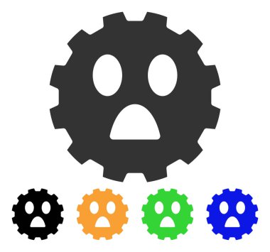 Korku Smiley dişli vektör simgesi