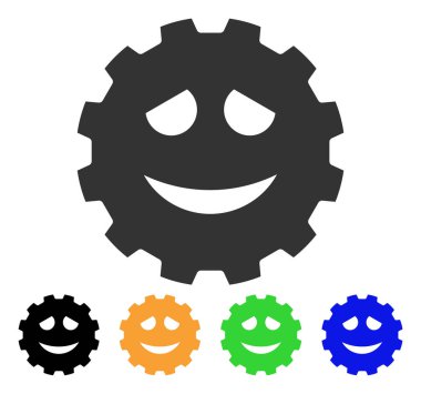 Komik Smiley dişli vektör simgesi