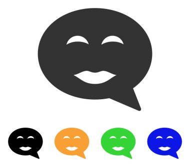 Bayan zevk Smiley ileti vektör simgesi