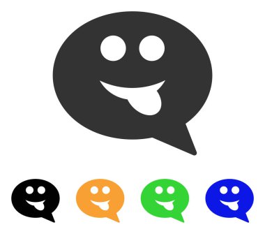 Dil Smiley ileti vektör simgesi