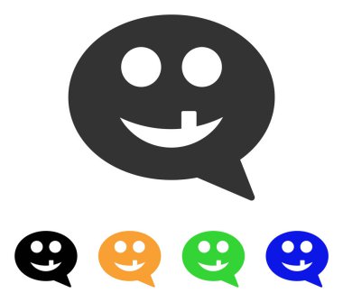 Diş Smiley ileti vektör simgesi