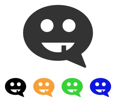 Dişsiz Smiley ileti vektör simgesi