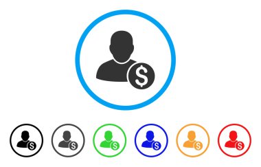 İşadamı yuvarlak simge