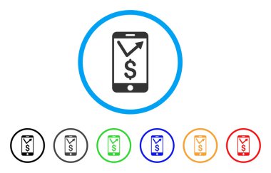 Yuvarlak simge mobil satış raporu