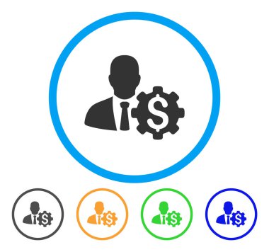 Bankacı seçenekleri dişli yuvarlak simgesi