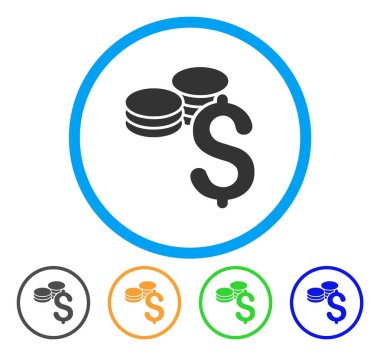 Doları yuvarlak simge paralar