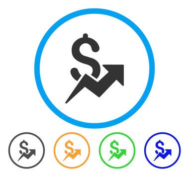 Doları büyüme yuvarlak simge