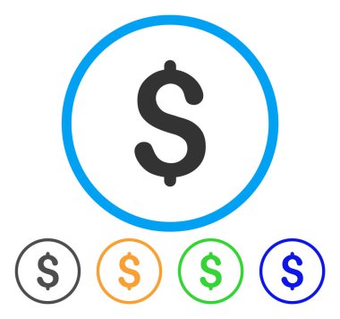 Doları sembol yuvarlak simgesini