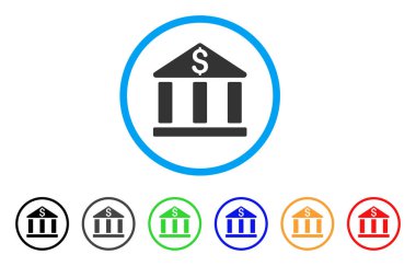 Banka ofis binası simgesi yuvarlak