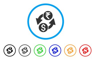 Doları Rupisi Döviz yuvarlak simge