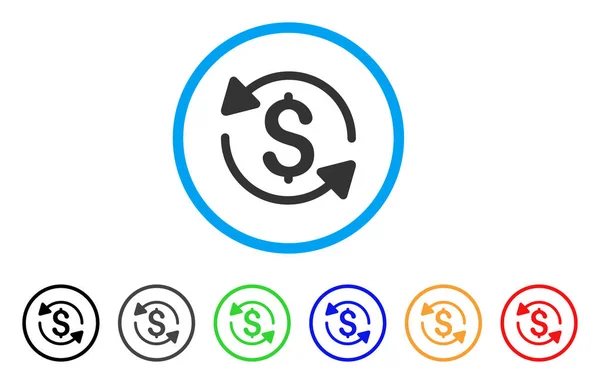 Dinero Volumen de negocios redondeado icono — Vector de stock