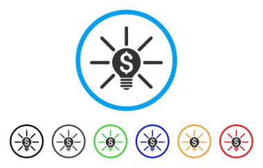 İş fikri ampul yuvarlak simge