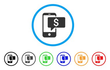 Para telefon Sms simgesi yuvarlak