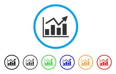 Çubuk grafik eğilim yuvarlak simge