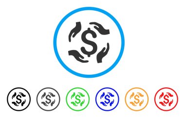 Doları bakım el yuvarlak simge