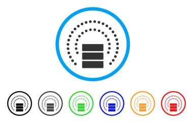 Veritabanı küre kalkan yuvarlak simgesi