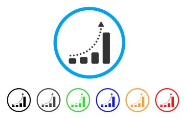 Çubuk grafik eğilim yuvarlak simge