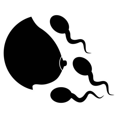 Kadın meme Spermatozoons düz simgesi