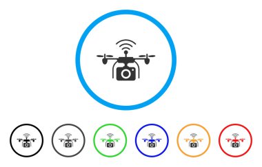 Radyo kamera dron yuvarlak simgesi