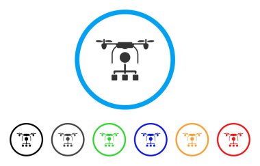 Drone dağıtım yuvarlak simge