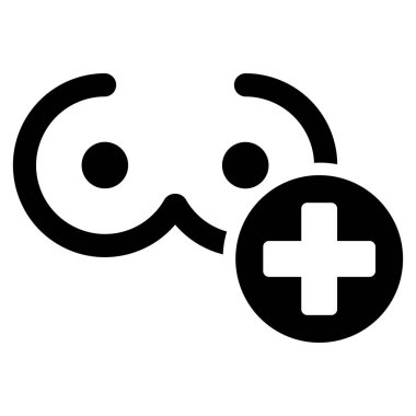 Kadın meme tıp düz simgesi