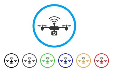 Radyo kamera Airdrone yuvarlak simgesi