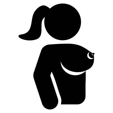 Kadın meme düz simgesi