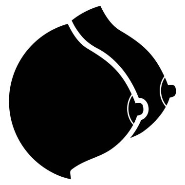 Kadın göğüsleri düz simgesi