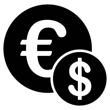 Para birimi düz vektör simgesi