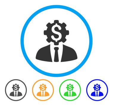 Office Doları dişli alt yuvarlak simgesini