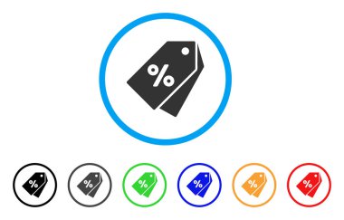 Etiketler yuvarlak simge yüzde indirim