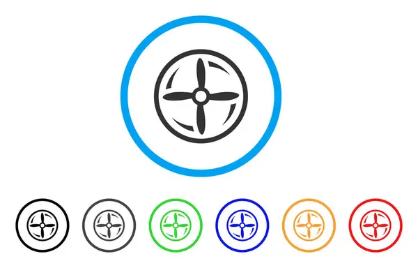 Icono redondeado de rotación de tornillo de dron — Vector de stock