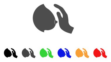 Kadın meme vektör simgeye dokunun