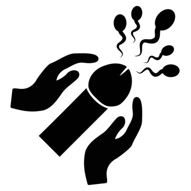 Oral seks Sperm boşalma düz simgesi