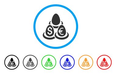 Döviz Mevduat çeşitlendirme yuvarlak simge